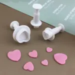 3 pcs heart shaped plunger cutter set