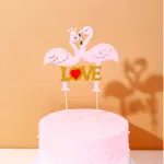 1pcs Pink love Swan couple topper