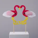 1 pcs pink swan love cake topper