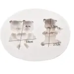 2 cavity Teddy bear love silicone mould