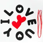 I love you with heart heart wall hanging banner