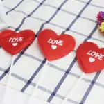 3 pcs fabric red heart love topper