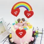 3 pcs fabric red heart love topper