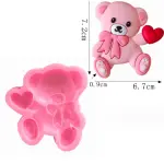 Teddy bear holding heart silicone mould