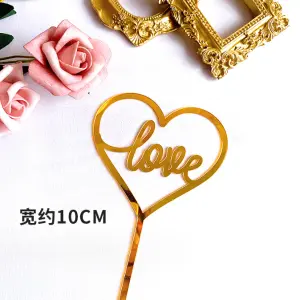 1 pcs Heart shaped love acrylic topper cake topper