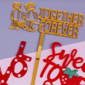 1 pcs couple Together forever acrylic cake topper