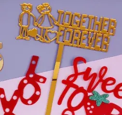 1 pcs couple Together forever acrylic cake topper