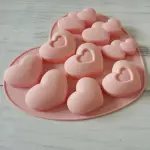 1 pcs double single heart silicone mould