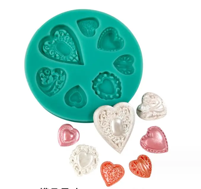 Gemstone heart silicone mould