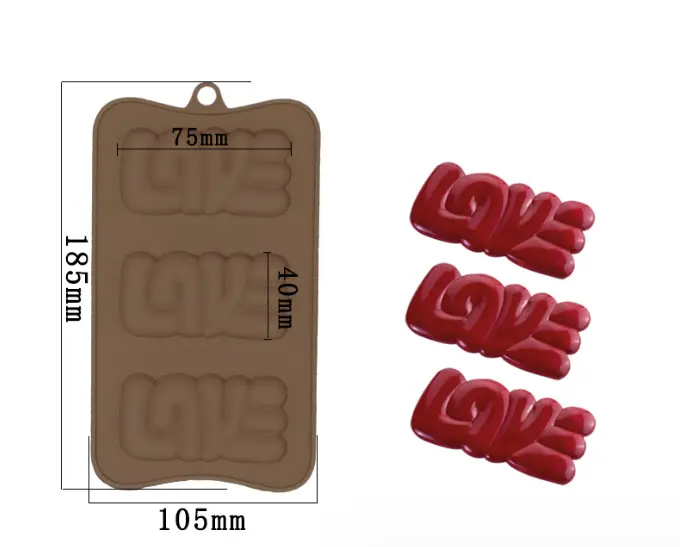 1 pcs love chocolate silicone mould