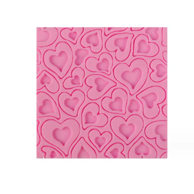 Love heart texture silicone mould