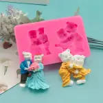 Teddy bear couple silicone mould
