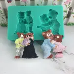 Teddy bear couple silicone mould