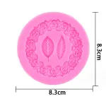 Rose round frame leave theme silicone mould