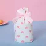 50 pcs heart print Cookie pouch set with ribbon