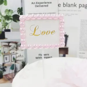 1 pcs boarder studded love cake topper