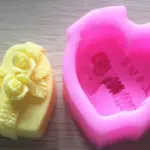 Heart shaped with love and flower deep silicone mould