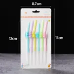 6 pcs twisted multicolored pastel cake candles