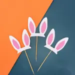 3 pcs Glitter Rabbit Ear bunny ear Cake / cupcake Topper