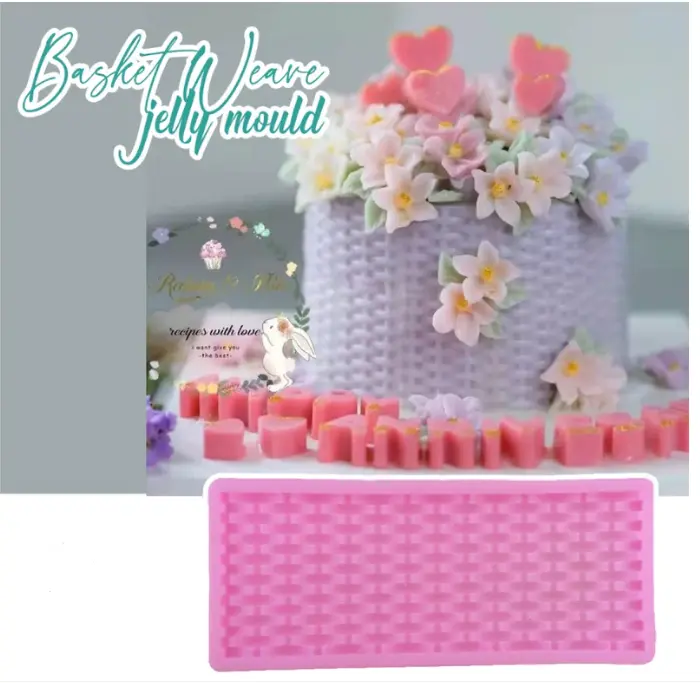 Basket weave texture cake side decorating silicone mould