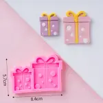 Double gift box with polka dots silicone fondant mould