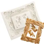 Rectangle frame with classic boarder silicone mould