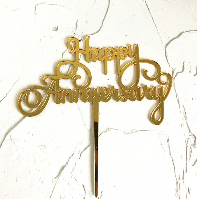 1 pcs Happy anniversary cake topper