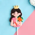 Mom with flowers cake toy topper
