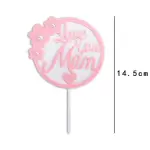Love you mum double acrylic with flower pearl cake topper