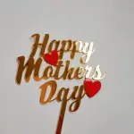 happy mothers day with red hearts acrylic cake topper