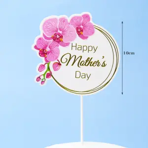 Happy Mothers day round shaped floral cake topper