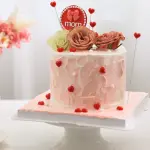 Mom with bow with pearl boarder cake topper