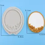 Oval frame with floral decoration silicone mould