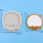 Round frame with floral decoration silicone mould