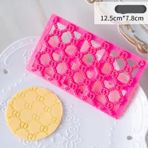 Brand logo Gucci quilted fondant impression stamps Quilt Embosser fondant tools