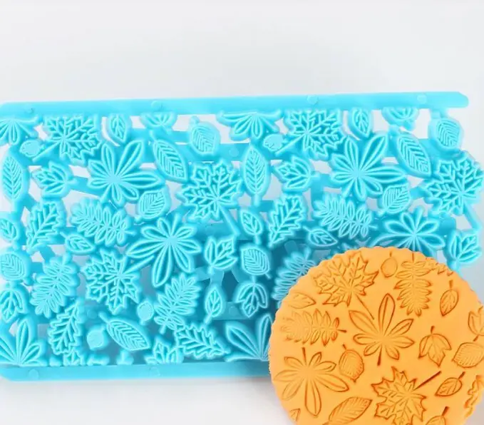 Flower and leaves fondant impression stamps Embosser fondant tools
