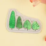 4 cavity tropical leaf silicone mould