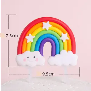 1 pcs Large Rainbow smiling cloud with stars cake toy topper