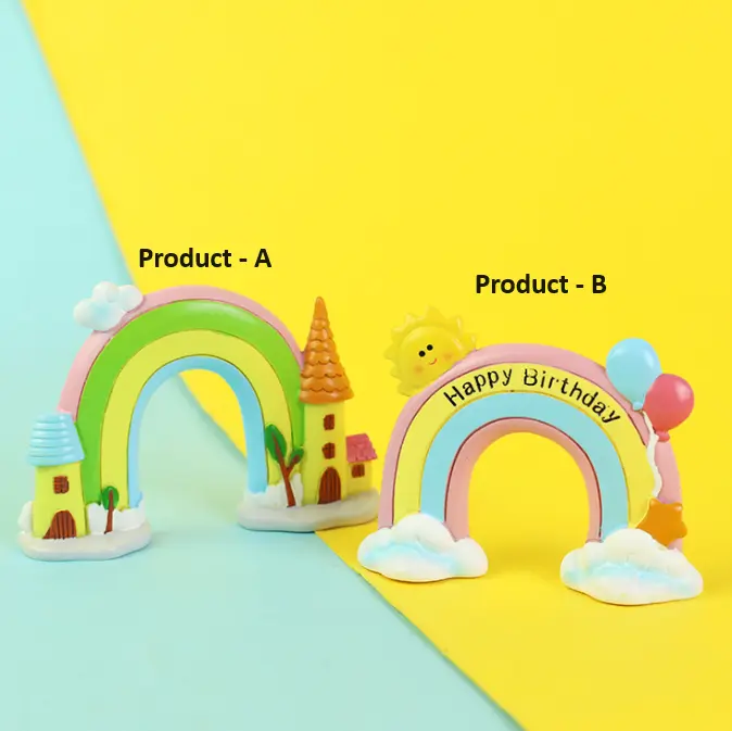 1 pcs Rainbow large size theme based cake toy topper