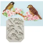 Bird and flowers Branch Silicone Mould