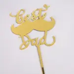 Best dad with mustache cake topper