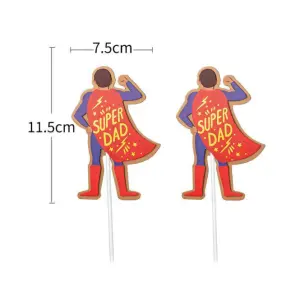 2 pcs super dad cake topper