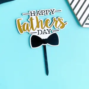 Double acrylic Happy fathers day cake topper
