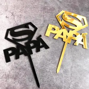 Super man logo papa dad cake topper