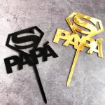 Super man logo papa dad cake topper