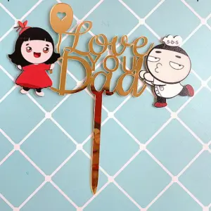I love you dad printed acrylic cake topper