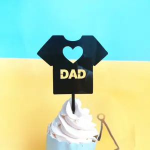 Dad with heart cake topper