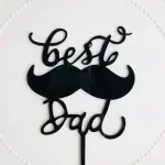 Best dad with mustache cake topper