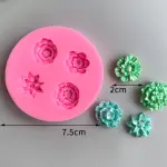 4 Cavity Flower silicone Mould