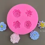 4 Cavity Flower silicone Mould